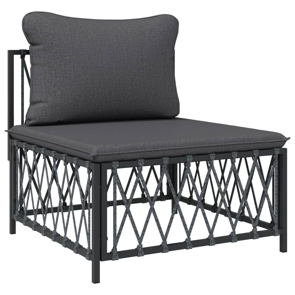 Set Salotto da Giardino 5 pz con Cuscini in Acciaio Antracite | homemem39