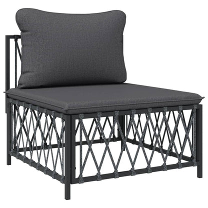 Set Salotto da Giardino 5 pz con Cuscini in Acciaio Antracite | homemem39