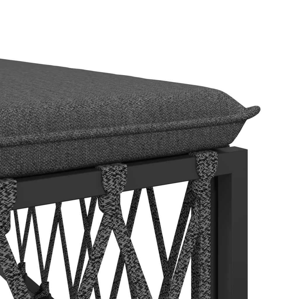Set Salotto da Giardino 4 pz con Cuscini in Acciaio Antracite | homemem39