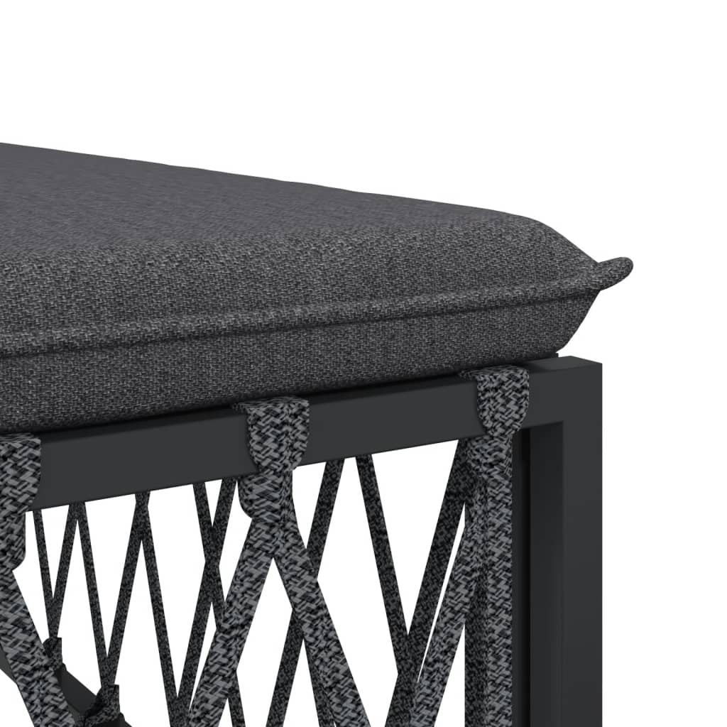 Set Salotto da Giardino 5 pz con Cuscini in Acciaio Antracite | homemem39