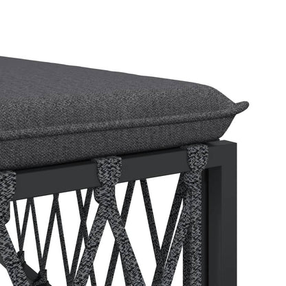 Set Salotto da Giardino 5 pz con Cuscini in Acciaio Antracite | homemem39