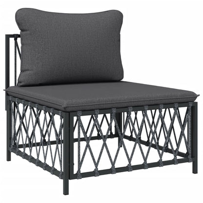 Set Salotto da Giardino 6 pz con Cuscini in Acciaio Antracite | homemem39