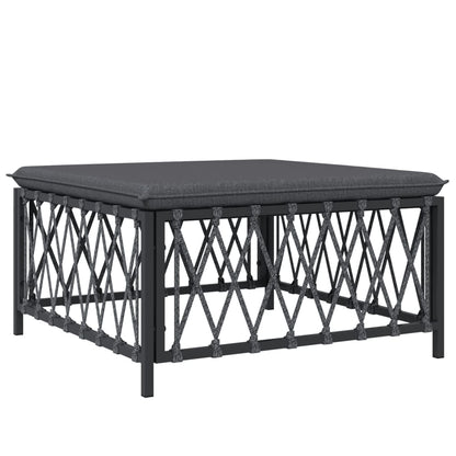Set Salotto da Giardino 7 pz con Cuscini Antracite in Acciaio | homemem39
