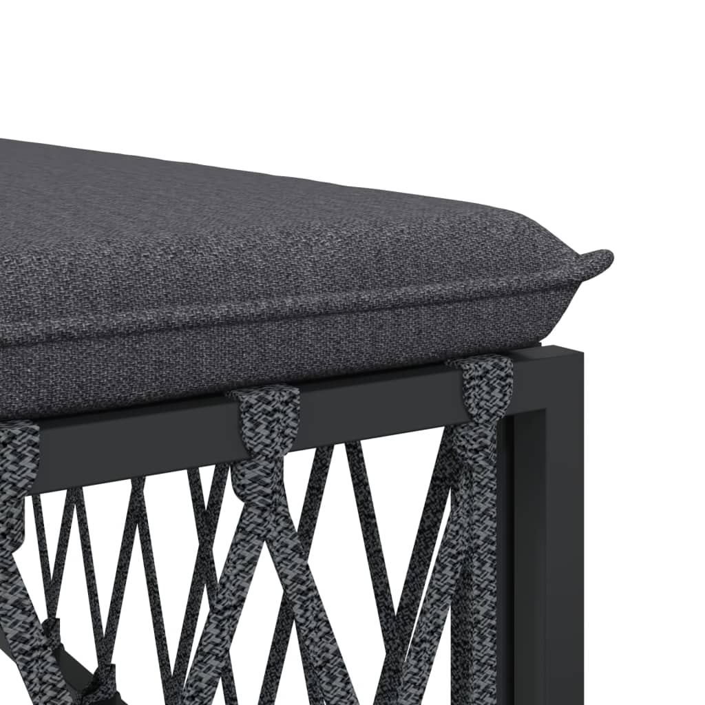 Set Salotto da Giardino 7 pz con Cuscini Antracite in Acciaio | homemem39