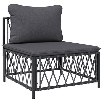 Set Salotto da Giardino 6 pz con Cuscini in Acciaio Antracite | homemem39