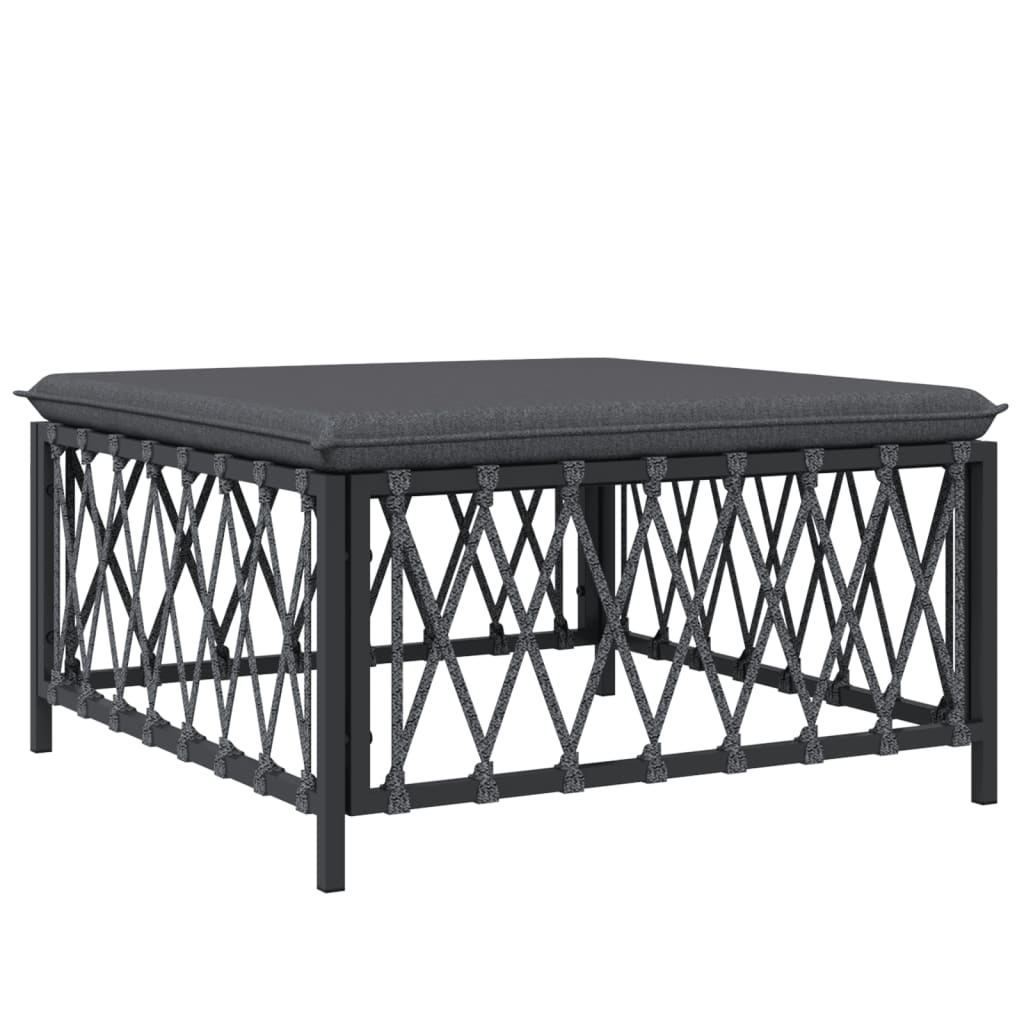 Set Salotto da Giardino 6 pz con Cuscini in Acciaio Antracite | homemem39