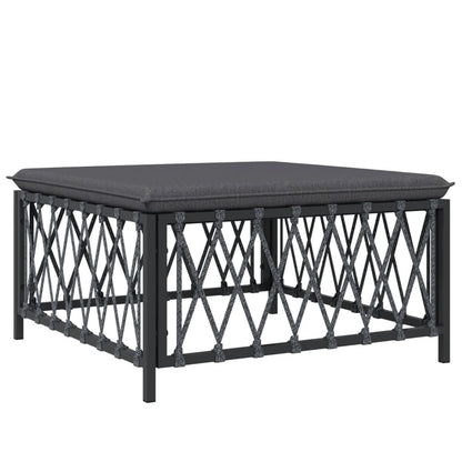Set Salotto da Giardino 7 pz con Cuscini Antracite in Acciaio | homemem39