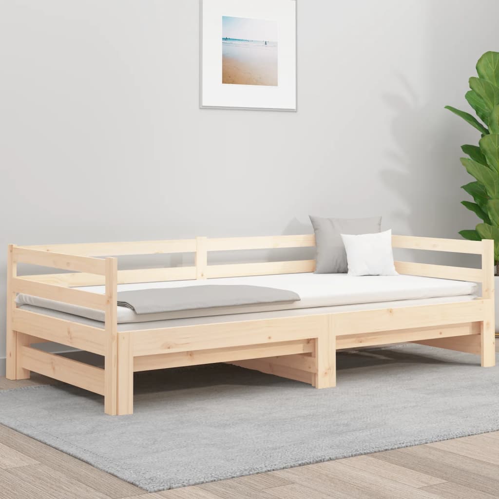 Removable Dormeuse 2x(90x190) cm Solid Pine Wood