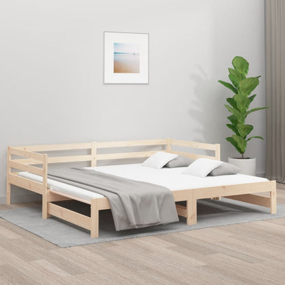 Removable Dormeuse 2x(90x190) cm Solid Pine Wood