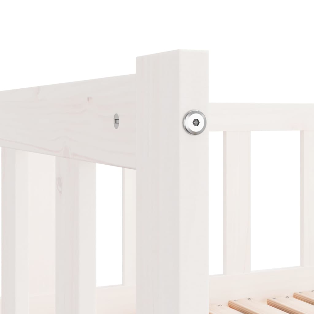 Dormeuse Estraibile Bianca 2x(90x200) cm Legno Massello di Pino