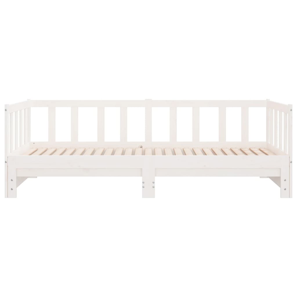 Dormeuse Estraibile Bianca 2x(90x200) cm Legno Massello di Pino