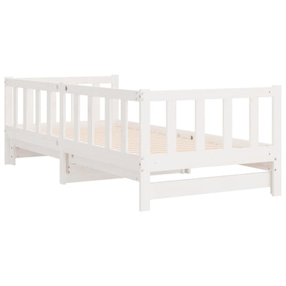 Dormeuse Estraibile Bianca 2x(90x200) cm Legno Massello di Pino