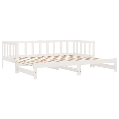 Dormeuse Estraibile Bianca 2x(90x200) cm Legno Massello di Pino - homemem39