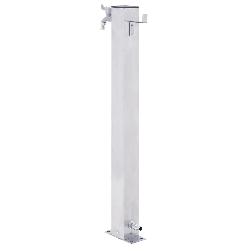 Colonna d'Acqua da Giardino 60 cm Acciaio Inox Quadrato