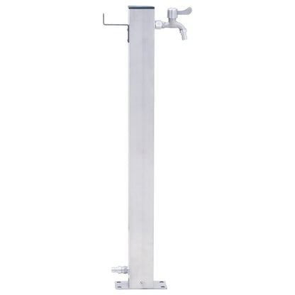 Colonna d'Acqua da Giardino 80 cm Acciaio Inox Quadrato