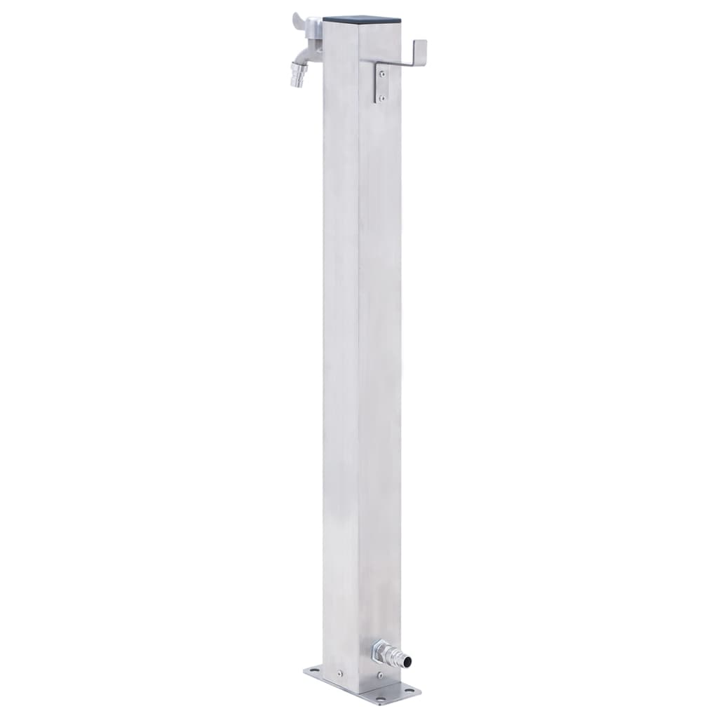 Colonna d'Acqua da Giardino 80 cm Acciaio Inox Quadrato