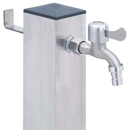 Colonna d'Acqua da Giardino 80 cm Acciaio Inox Quadrato