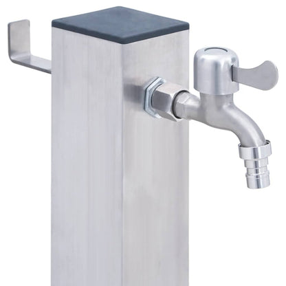 Colonna d'Acqua da Giardino 80 cm Acciaio Inox Quadrato