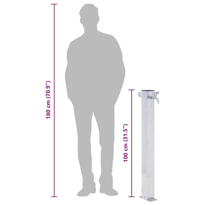 Colonna d'Acqua da Giardino 100 cm Acciaio Inox Quadrato - homemem39