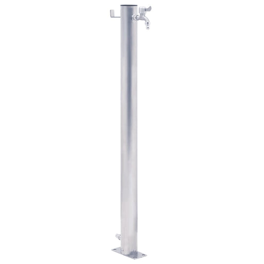 Colonna d'Acqua da Giardino 40 cm Acciaio Inox Rotonda - homemem39