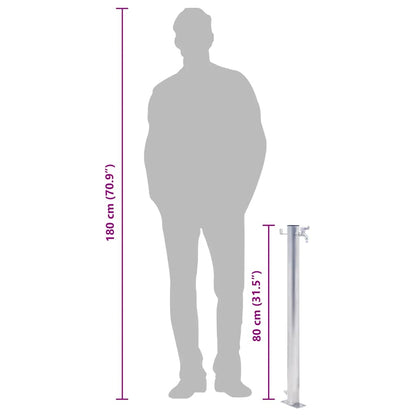 Colonna d'Acqua da Giardino 80 cm Acciaio Inox Rotonda - homemem39