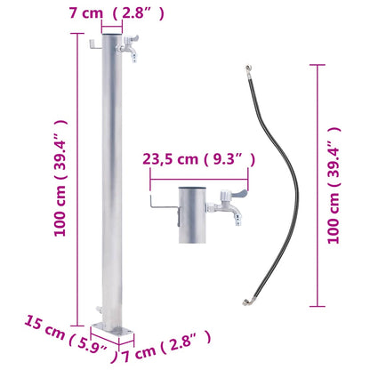 Colonna d'Acqua da Giardino 100 cm Acciaio Inox Rotonda