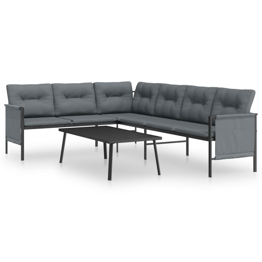 Set Salotto da Giardino 2 pz in Acciaio Antracite | homemem39