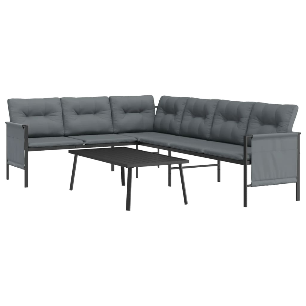 Set Salotto da Giardino 2 pz in Acciaio Antracite | homemem39
