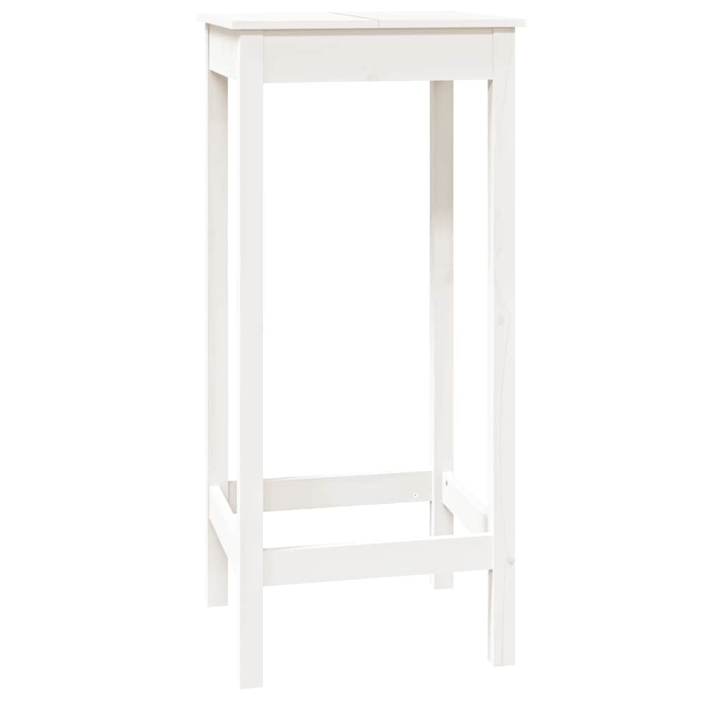 Tavolo da Bar Bianco 50x50x110 cm in Legno Massello di Pino - homemem39