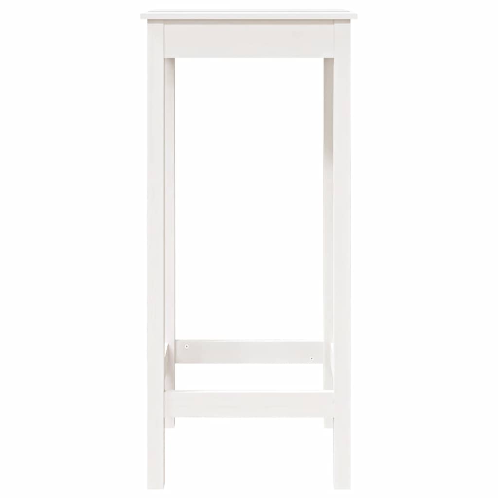 Tavolo da Bar Bianco 50x50x110 cm in Legno Massello di Pino - homemem39