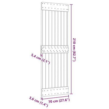Porta NARVIK 70x210 cm in Legno Massello di Pino - homemem39