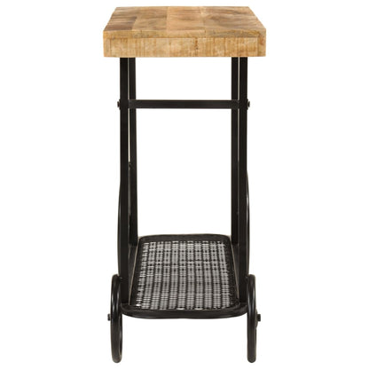 Tavolo Consolle 112x36x76 cm in Legno Massello di Mango e Ferro