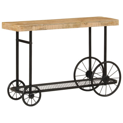 Tavolo Consolle 112x36x76 cm in Legno Massello di Mango e Ferro