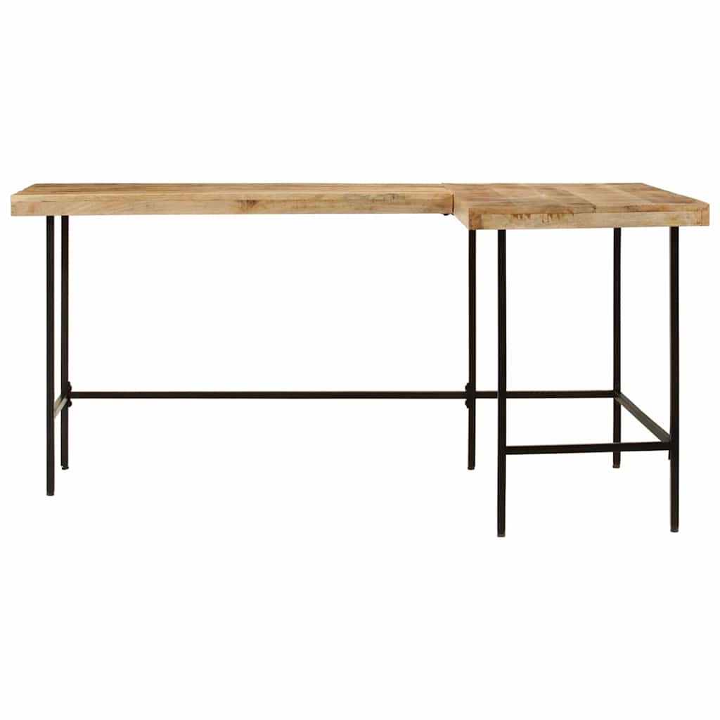 Scrivania 165x110x77 cm Legno Massello Mango Ferro | homemem39