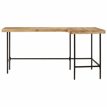 Scrivania 165x110x77 cm Legno Massello Mango Ferro | homemem39