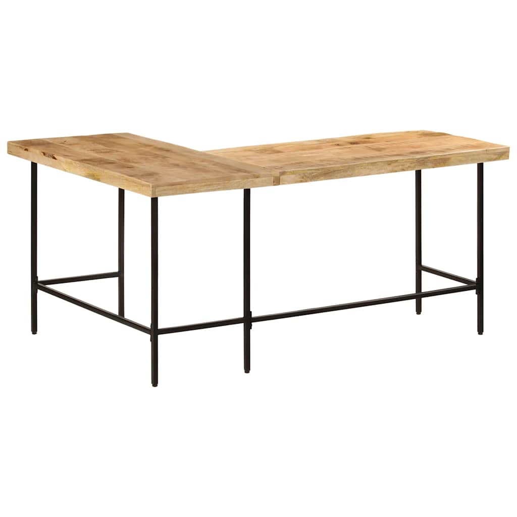 Scrivania 165x110x77 cm Legno Massello Mango Ferro | homemem39