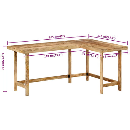 Scrivania 165x110x75 cm in Legno Massello di Mango | homemem39