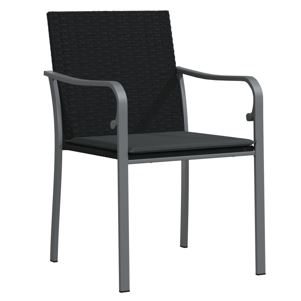 Set Pranzo da Giardino 5pz con Cuscini in Polyrattan e Acciaio | homemem39