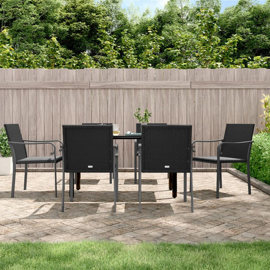 Set Pranzo da Giardino 7 pz con Cuscini in Polyrattan e Acciaio - homemem39