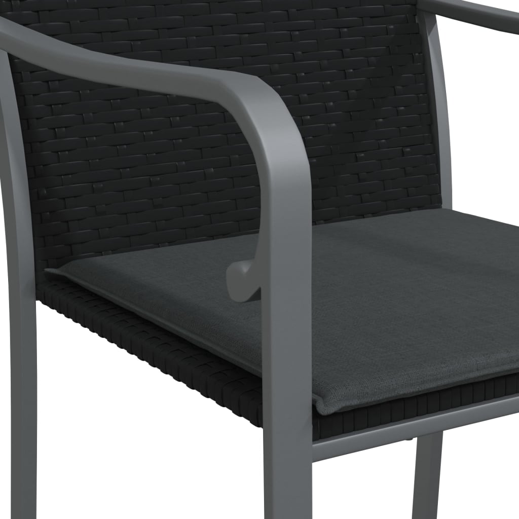 Set Pranzo da Giardino 5pz con Cuscini in Polyrattan e Acciaio | homemem39