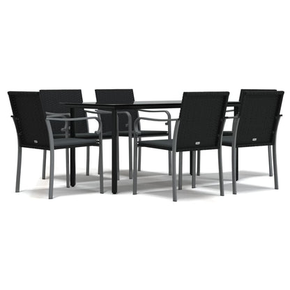 Set Pranzo da Giardino 7 pz con Cuscini in Polyrattan e Acciaio - homemem39