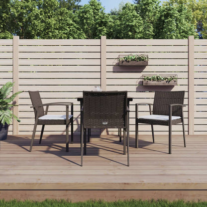 Set Pranzo da Giardino 5pz con Cuscini in Polyrattan e Acciaio - homemem39