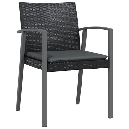 Set Pranzo da Giardino 3pz con Cuscini in Polyrattan e Acciaio - homemem39