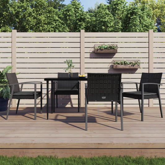 Set Pranzo da Giardino 5pz con Cuscini in Polyrattan e Acciaio - homemem39