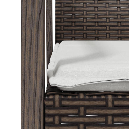 Set Pranzo da Giardino 5pz con Cuscini in Polyrattan e Acciaio | homemem39