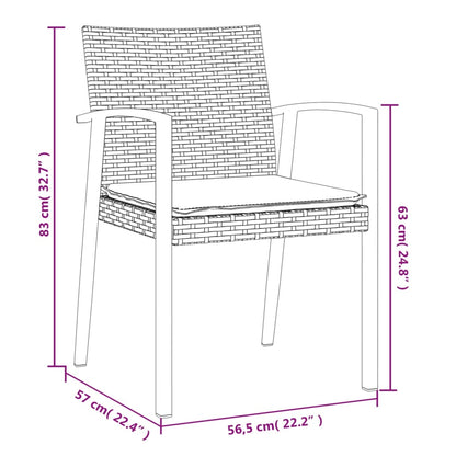 Set Pranzo da Giardino 5pz con Cuscini in Polyrattan e Acciaio | homemem39