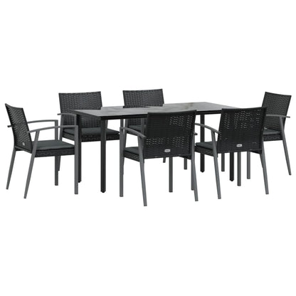 Set Pranzo da Giardino 7 pz con Cuscini in Polyrattan e Acciaio - homemem39