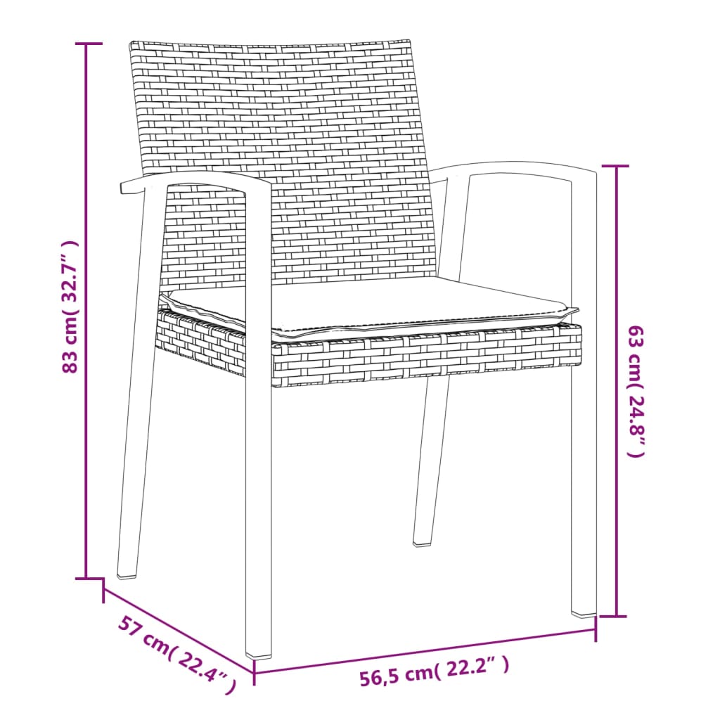 Set Pranzo da Giardino 9 pz con Cuscini in Polyrattan e Acciaio | homemem39