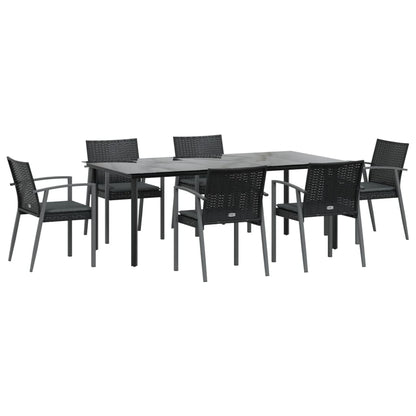 Set Pranzo da Giardino 7 pz con Cuscini in Polyrattan e Acciaio - homemem39