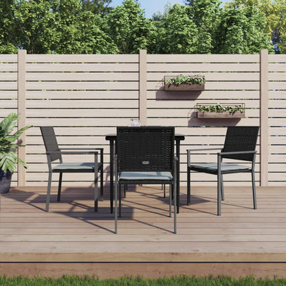 Set Pranzo da Giardino 5pz con Cuscini in Polyrattan e Acciaio - homemem39
